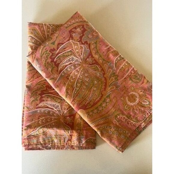 Vtg Ralph Lauren Paisley Village Mews Standard Pillow Shams (2) Made In Italy - Picture 1 of 5
